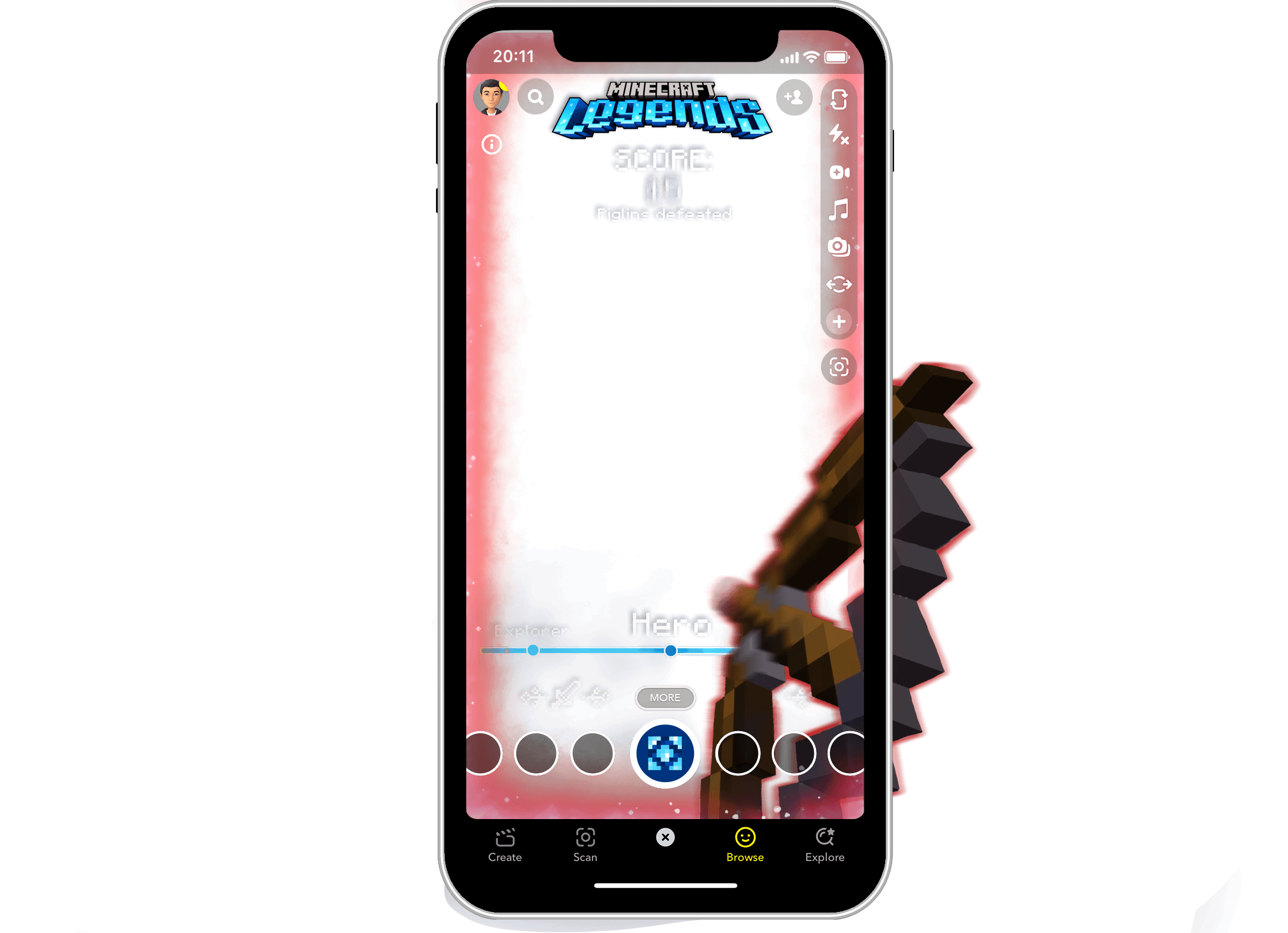 minecraft phone ui 2b red